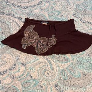 Chic Butterfly Embellished Mini Skirt